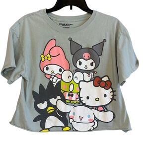 Hello‎ Kitty & Friends Sanrio Crop Top Cotton Tee T-shirt Women's Size XL